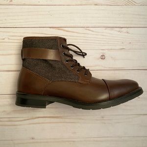 Men’s Bar III Brown Boots with Tweed Detail Size 10